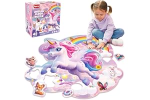 SYNARRY 45 Piece Unicorn Floor Jigsaw Puzzles for 3 4 5 6 7 8 Year Olds, Unicorn Toys Gifts for Girls Age 3-8, Educational Games for Kids Children