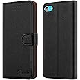 For iPod Touch Case 7th/6th/5th Generatin Case Leather Flip Magnetic Closure Folio Book Kickstand Card Holder Wallet Cover Full Protection for iPod Touch 5/6/7 Gen (Black)