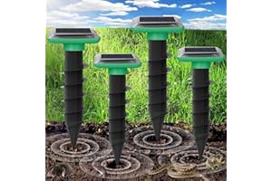 QUUNOOT 4 Stück Maulwurf Vertreiber, Solar Ultraschall Maulwurfschreck, Maulwurf Vertreiben, Wühlmausschreck, Wühlmausvertreiber, Maulwurfabwehr für Wühlmaus, Maulwurf, Schlangen, Gopher und Nagetier