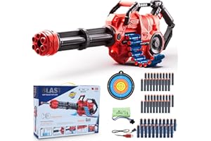 AMERRLY Blaster di Schiuma Giocattolo, Pistola Elettrica Automatica con 100 Freccette, Freccette ad Aspirazione, Canna Che Ruota Rutomaticamente, Giocattoli per Ragazzi e Bambini Dagli 8 Anni In Su