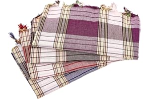 Carenesse Klasyczny ręcznik do łaźni parowej w kratkę czarny, niebieski, czerwony, fioletowy 75 x 170 cm, 100% bawełna, lekki, mały format, pestemal, ręcznik turecki, fata