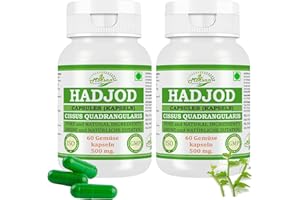 MORSAN NUTRAVEDA Hadjod (Cissus Quadrangularis, Harjor) Capsules | 500 mg. - 10:1 Potent Extract | Ayurvedic Herbal Supplement | 60 Vegan Capsules for Men & Women (Pack of 2 Bottles)