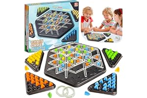 Linkgood Triggle Spiel, Triggle Geometrisches Schachspiel, Gummiband Dreieck Brettspiel, Triggle Spiel Schach, Desktop Brettspiel, Urlaubs- oder Geburtstagsgeschenk Game für Erwachsene und Kinder
