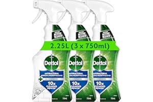 Dettol Mould Remover, Multipack of 3 X 750ml, Total 2.25L, Mould And Mildew Remover, Mould Spray, Bleach Spray, Bathroom Mould Remover, Antibacterial, Disinfectant, Household Cleaners