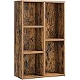 VASAGLE Bookcase, Wooden Bookshelf with 5 Compartments, Floor Standing Storage Unit for Files, Decor, In Study, Living Room, Bedroom, 24 x 50 x 80 cm, Rustic Brown LBC025X01