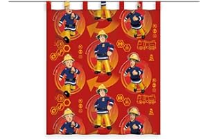 Herding Vorhang, Feuerwehrmann Sam, Polyester, Mehrfarbig/Transparent, 140 x 160 cm