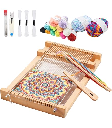 Kit Telaio Per Tessitura JMIATRY In Legno 30x20 Cm - Per Adulti E Principianti, Telaio Fai Da Te Per Maglia E Arazzi