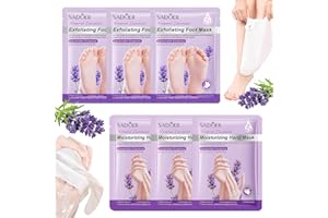 OURDORT 6 Paar Fußmaske und Handmaske, Fussmaske Hornhautentferner, Hornhaut Socken Fusspflege, Handmaske Handschuhe mit Lavendelextrakt, Fußpflege Handpflege Feuchtigkeitsspendende