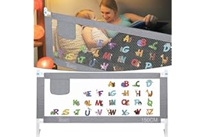 HILEYOLLA Sponde Letto Bambini 150 CM, Sbarra Letto Bambini Può Sollevamento Verticale Sponda Letto anti Caduta (1 Lato)