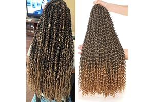 Xtrend 24 Inch Passion Twist Hair 7 Packs Water Wave Crochet Braids for Passion Twist Hair Synthetic Crochet Braiding Hair Long Bohemian Braids Hair Extensions T27#