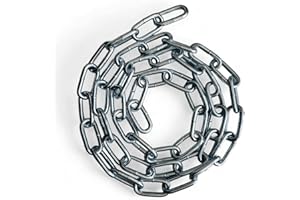 RSE PRO Heavy Duty Rust and Corrosion Proof Galvanised Metal Link Chain Stainless Steel for Bike Lock Padlock Security Gate Fence Gym Weight Lifting Extra Strong Long Length Welded (10MM, Chrome, 1.5 Metre)