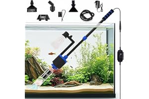 AQQA Aquarium Mulmsauger,6 in 1 Elektrisch Aquarium Wasserwechsel,36W Einstellbar Aquarien Staubsauger,Aquarium Sand Kies Reiniger Set,für Wasserwechsel,Sandwaschen,Filterung und Wasserumwälzung