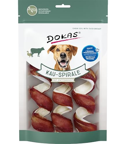 Dokas Trockensnacks Entenbrust Stcke 200g - 100% Natrliches Hundefutter,  Getreidefrei, Fettarm