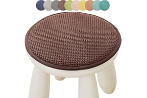 Miecoae Cuscino Rotondo per Sedia, con Fibbia Antiscivolo, Morbido, Cuscino Rotondo per Sgabello per Sgabello/Giardino/Interni/Esterni/Casa(D4,Diameter 35cm)