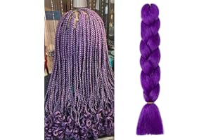 Gairyan Extension per Treccine Africane Extension Capelli Finti per Treccine Afro 24" Ombre Treccia Capelli Sintetici Crochet Twist Jumbo Braids confezione da 1 (Viola Scuro)