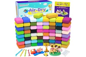 AESTD-ST Air Dry Clay 66 Colors, Modeling Clay for Kids, DIY Model Magic Clay, Molding Clay Kit with Sculpting Tools, Non-Sticky Soft and Super Light, Arts and Crafts Gift for Boys Girls Kids.