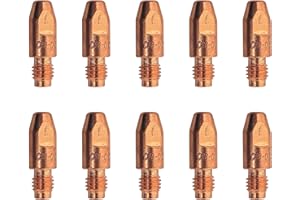 ELECTROMECANICA CANTABRIA ELCAN ELCAN 10 Puntas de contacto de cobre M8x30x10mm para antorcha 36kd y 501D de 0.8/1.0/1.2. Consumibles y accesorios pistola soldar. Boquillas para torcha soldadura hilo mig mag de 0,8mm