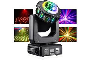 SCIFIVISI 200W Moving Head LED Bühnenlicht Beam dmx512 Partylicht Unbegrenzte Drehungen Discolicht Soundaktivierter Lichteffekt Movingheads für Bar Party Halloween Weihnachten Hochzeit Disco Beleuchtung Bühne
