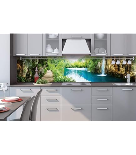 Zelfklevende keuken achterwand TARWEGEBIED 350 x 60 cm | Zelfklevende spatwand keukenfolie | Waterbestendige folie voor de keuken | PREMIUM KWALITEIT | Gemaakt in de EU