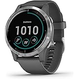 Garmin Vivoactive 4 Smartwatch GPS, Music, Garmin Pay, Wi Fi, Diametro: 4,5 cm, Lunghezza: ca. 24 cm, Grigio (Grey Silver) (R