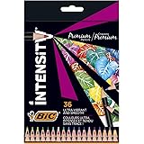 BIC Intensity Premium kleurpotloden voor volwassenen, om te schilderen in 36 kleuren, sterk gepigmenteerd en met onbreekbare