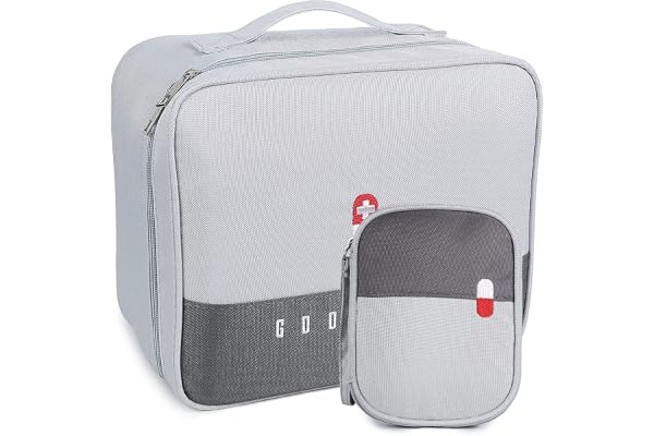 Romon 2 Pièces Trousse de Secours Vide, Étanche Sacs de Médecine Portable, Trousse de Médecine Sac d'urgence de Grande Capacité, Sac de Rangement de Médicaments pour Maison, Bureau, Voyages