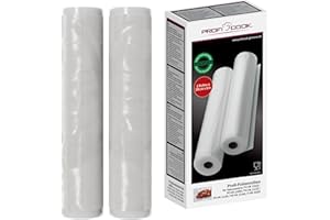 ‎PROFI COOK ProfiCook® Vakuumierbeutel | Vakuumierfolie für alle Marken | 2 Rollen à 28cm x 6m | Vakuumbeutel Lebensmittel | stark & reißfest | Vakumierergerät Beutel für Sous-Vide | 100% dicht | kochfest