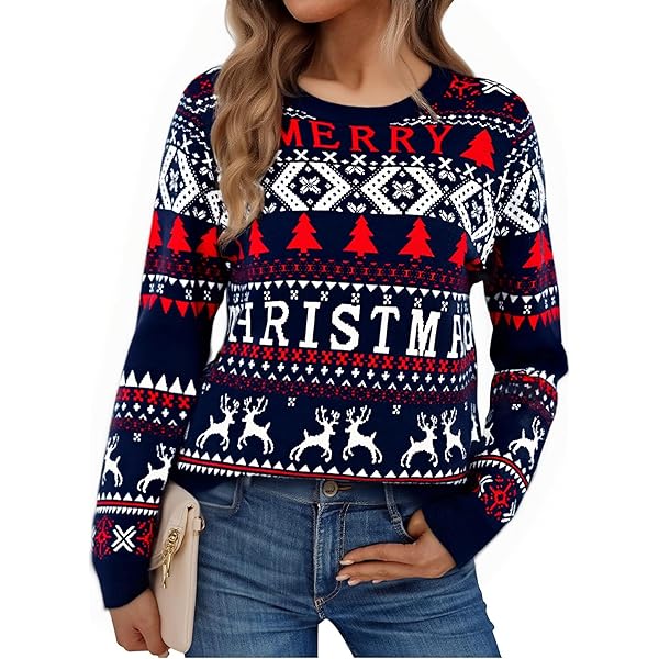 Saodimallsu gebreide kersttrui voor dames, sweater, Christmas pullover, lange mouwen, V-hals, met sneeuwpop, warme trui voor de winter, voor Kerstmis, zwart, L Saodimallsu gebreide kersttrui voor dames, sweater, Christmas pullover, lange mouwen, V-hals, met sneeuwpop, warme trui voor de winter, voor Kerstmis, zwart, L