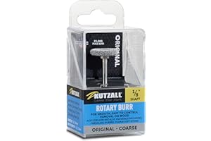 Kutzall Original Rotor Saw Burr, 1⁄8" Shaft, Coarse - Woodworking Attachment for Dremel, Foredom, DeWalt, Milwaukee, Makita. Abrasive Tungsten Carbide, 3⁄4" (19mm) Dia. X 1⁄8" (3.1mm) Length, RS-34-E
