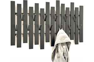 DanDiBo Wieszak ścienny Czarny Metal Współczesny 96637 Szafa ścienna z hakami Listwa garderobowa Haki garderobowe