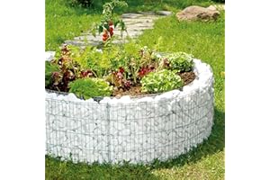 bellissa Parterre surélevé Rond en Gabion - 95567 - jardinière Ronde en Cage à Pierre - kit de Construction, Film de séparation Inclus - diamètre 146/126 cm, Hauteur 40 cm