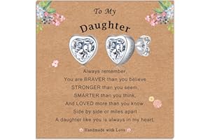 ilasif 925 Silver/Gold Stud Earrings for Girls, Hypoallergenic Tiny Heart Cubic Zirconia Earrings for Daughter Granddaughter Silver Earrings for Girls, Birthday Christmas Gifts for Kids Toddlers Teen