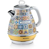 Ariete Positano Elektrikli Su Isıtıcı 1,7 Litre Kettle 2869/0P - Paslanmaz &Ccedil;elik G&ouml;vde, Handmade Decoration, 2000 Watt, Otoma
