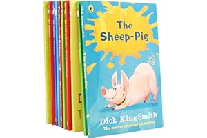 Set di 10 libri da collezione Dick King-Smith (Sheep-Pig, Hodgeheg, Invisible Dog, Golden Goose, Smasher, Mouse Family Robinson, Jenius, Swoose, Harry's Mad e Dinosaur Trouble)