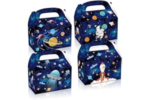 COSFAN Scatole regalo per feste nello spazio esterno 12 pezzi Scatole per bomboniere per feste di compleanno per astronauta Planet Goodie Treat Bags Scatole per caramelle a tema galassia