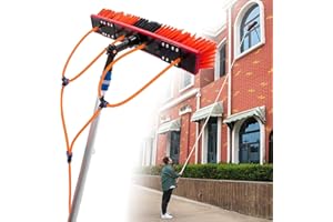 PXKMOUY Herramienta de limpieza de panel solar con cepillo – Telescópico – Lavado de agua – Kit de cepillo alargado para panel solar fotovoltaico tejados invernaderos y ventanas 12 M extensión Ajustable
