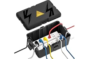 FGB Large Weatherproof Electrical Box(12.6 x 8.6 x 5.1 inch)- IP54 Waterproof Outdoor Extension Lead Cover-Protect Holiday Light, Timer, Outlet, Plug, Sockets (Not Included)