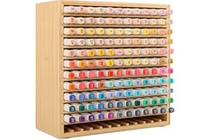 VexNook Bambusowy organizer na 144 markery – organizer na biurko, drewniany, organizer na markery alkoholowe, wysokiej jakości konstrukcja bambusowa, jednoczęściowa konstrukcja, nie wymaga montażu