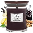 WoodWick Medium Hourglass Scented Candle , Spiced Blackberry , with Crackling Wick , Up to 60 Hours Burn Time