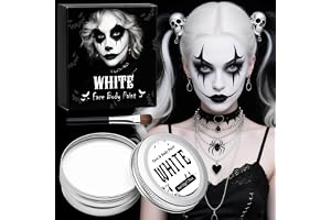 vitt ansikte halloween tricks, halloween makeup, halloween makeup karneval makeup barn kvinna vuxen, vit kroppsmålning för ka