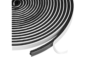 Flintronic Samoprzylepna taśma uszczelniająca do okien, drzwi przesuwnych, 6 m, 9 mm (szer.) x 5 mm (T), taśma uszczelniająca do okien, do drzwi przesuwnych i garderoby, czarna