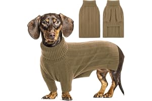 Queenmore Pull Petit Chien, Doux Col Roulé, Vêtement Hiver Chaud pour Yorkshire, Caniche, Cockapoo, Pomeranian (Cameau, S)