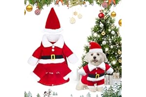 LXYYDS Costume Noël pour Chat et Chien - Vêtements Animaux de Compagnie avec Bonnet de Noel - Cosplay Nouvel An (S)