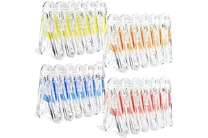 GICARE 24 Pinzas Ropa, Pinzas de Ropa Antideslizantes de Plástico Coloridas, Clips Oficina, Clip de Comida, Clips No Deja Marcas, Uso para Cocina, Oficina, lavadero.