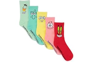 SPONGEBOB SQUAREPANTS Socken 5 Pack Erwachsene Unisex Charaktere Schuhe