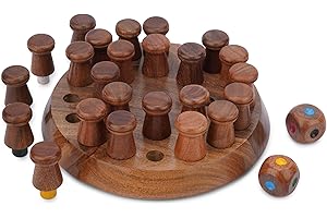 Ajuny Scacchi di Memoria in Legno Gioco da Tavolo Educativo per Bambini e Adulti Sviluppare Memoria Apprendimento dei Colori e Capacità Cognitive Regalo di Natale o Compleanno 20 cm