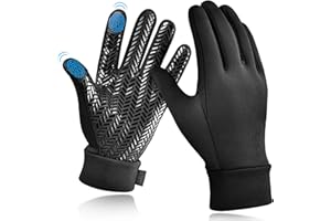 EEFOW Guantes Térmicos de Invierno para Niños y Exteriores Impermeables Antideslizantes para Correr con Pantalla Táctil Resistente al Viento Color Negro para Niños y Niñas de 6 a 12 Años