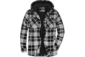SwissWell Camicia Boscaiolo Uomo Giacca Flanella a Quadri Spessi Fodera di Peluche Felpa Cappuccio Foderata Casual Uomo Felpa con Cappuccio in pile Giacca Invernale con Tasca