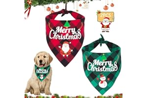 SEASBOES 2 Stücke Weihnachtshund Bandanas, Haustier Bandana Schal, Dreieck Lätzchen, Weihnachts Haustier Kostüm Zubehör, Halstücher für Hunde und Katzen, Haustier Weihnachten Kostüm Dekoration