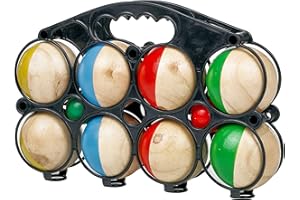 ‎SPETEBO Spetebo Holz Boule Set mit Tragetasche - 8 Holz Kugeln - Boccia Petanque Garten Spiel Wurfspiel Kinder